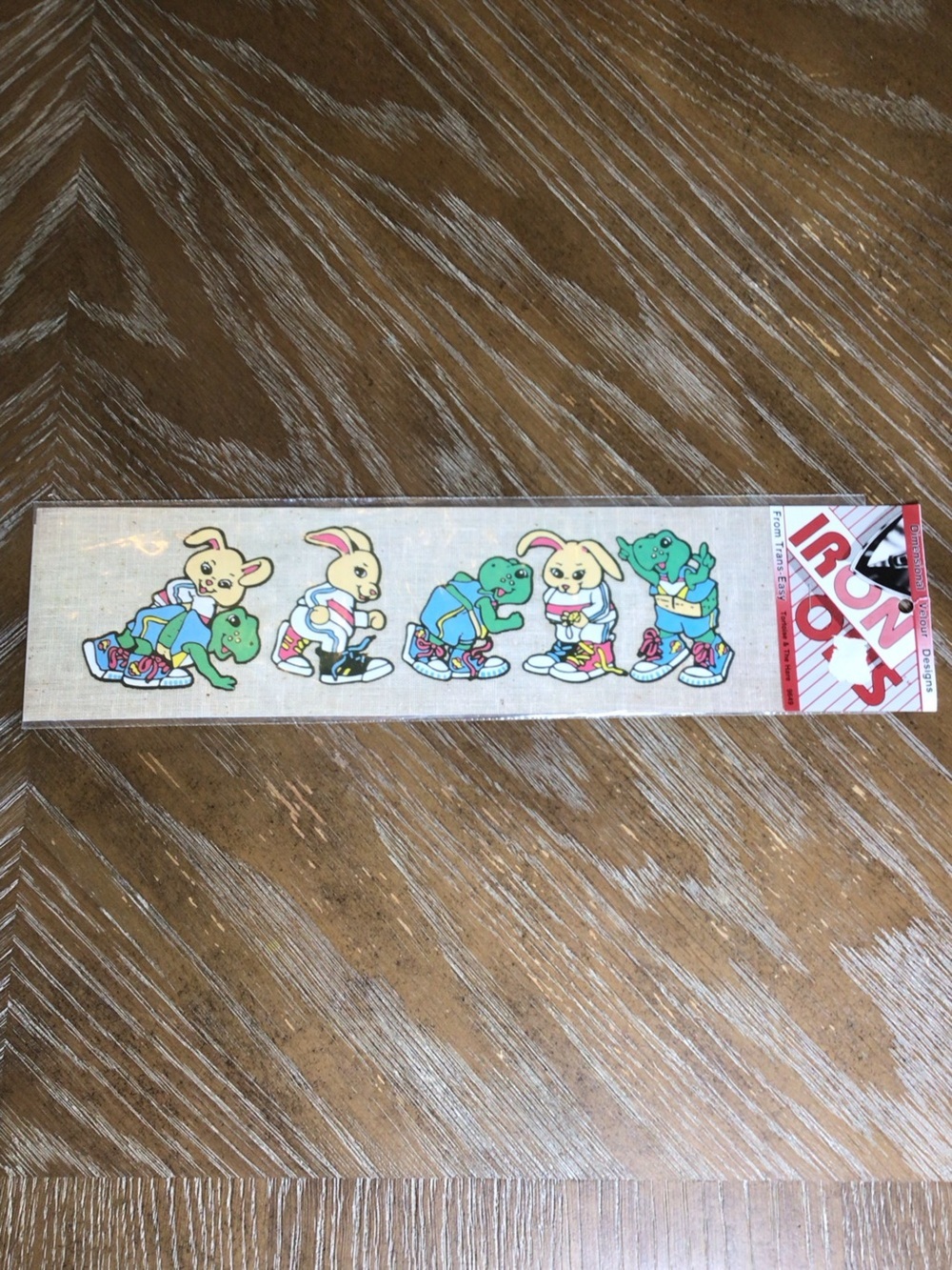 Vintage Trans-Easy Velour Iron On Transfers Tortoise & Hare Bunny Turtle NOS
